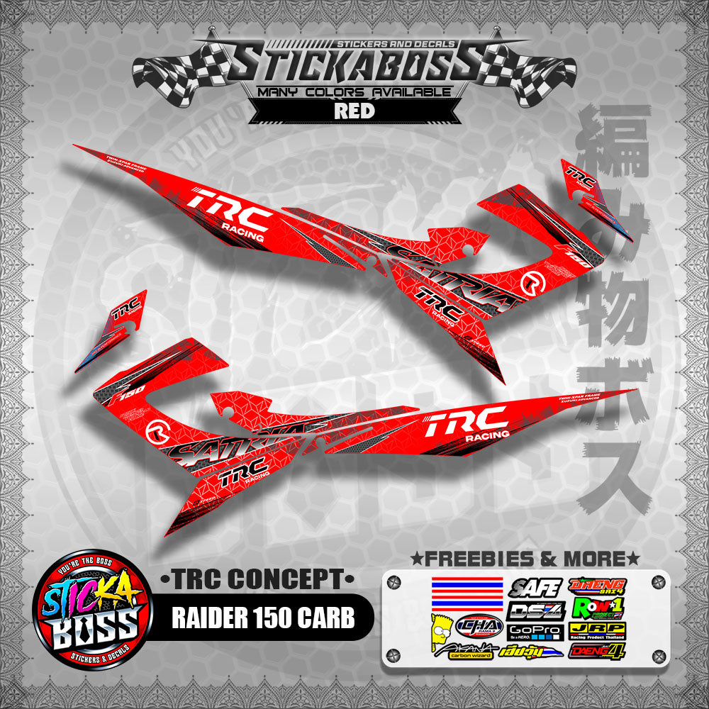 RAIDER 150 CARB STICKER DECALS ( TRC CONCEPT SATRIA )【WITH FREEBIES】