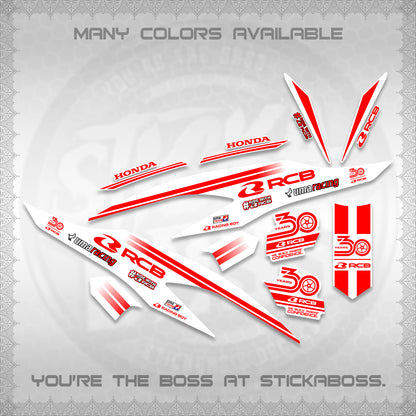 CLICK 125 V2 FOR WHITE DECALS (2026 30TH ANNIVERSARY RACING DESIGN) STICKER DECALS BY STICKABOSS