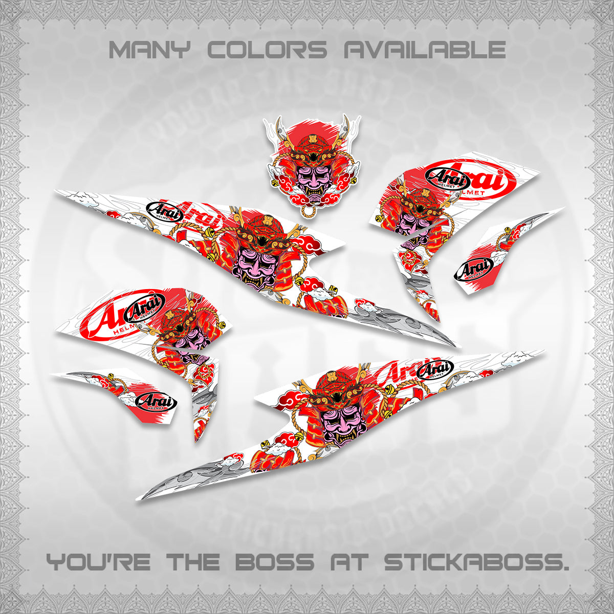 BEAT FI INDO FOR WHITE DECALS (2026 NEW SAMURAI MOTIF) STICKER KITS BY STICKABOSS