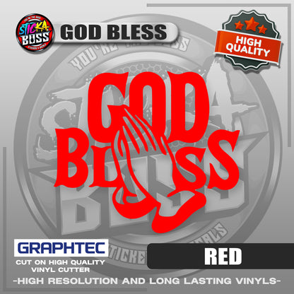 GOD BLESS | VINYL WATERPROOF CUT-OUT STICKER DECALS【Stickaboss】