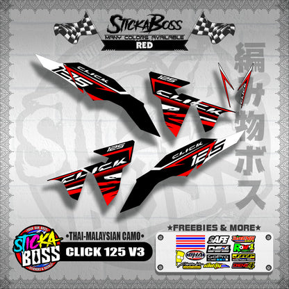 CLICK 125 V3 DECALS ( THAI-MALAYSIAN CAMO )【WITH FREEBIES】