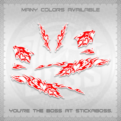 CLICK 125 V2 FOR WHITE DECALS (2026 TRIBAL HEART DESIGN) STICKER KITS BY STICKABOSS