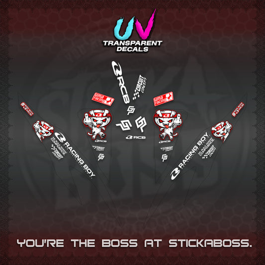 CLICK V2 UV TRANSPARENT DECALS (2026 RACE ZOMBIE DESIGN)STICKER DECALS By STICKABOSS