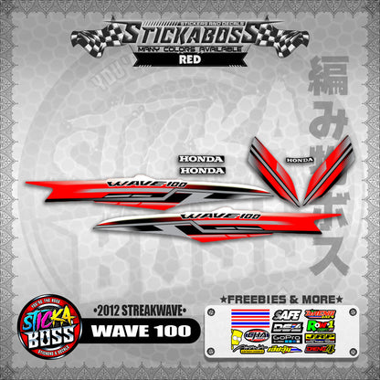 WAVE 100  STICKER DECALS ( 2012 STREAKWAVE ) 【WITH FREEBIES】