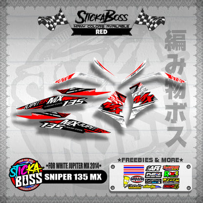 SNIPER 135 MX DECALS ( FOR WHITE JUPITER MX 2014 )【WITH FREEBIES】
