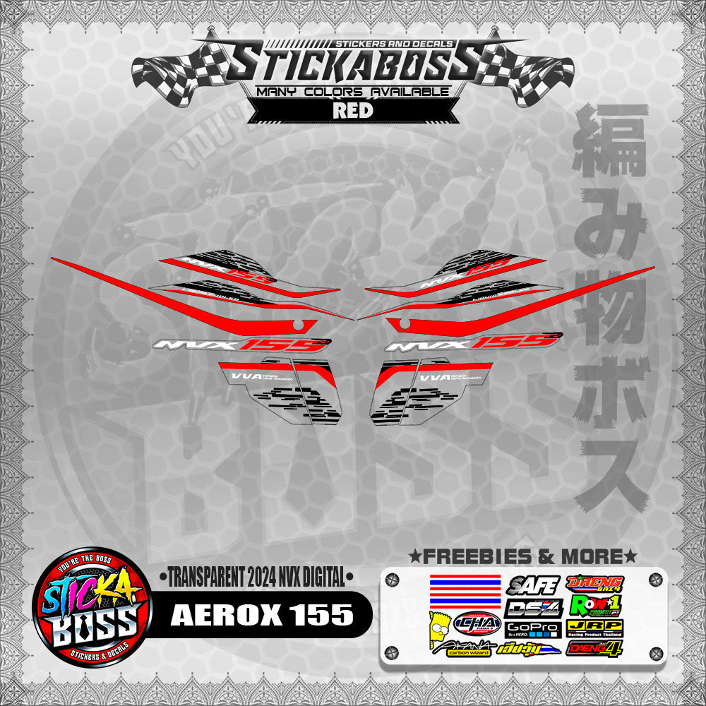 【PREMIUM UV PRINT】TRANSPARENT AEROX 155 DECALS ( 2024 NVX DIGITAL ) 【WITH FREEBIES】