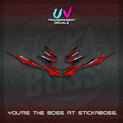 【PREMIUM UV PRINT】TRANSPARENT RAIDER 150 FI SATRIA  DECALS (MINIMALIST 0016 DESIGN)By STICKABOSS