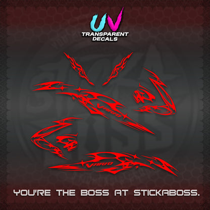 CLICK 125 V3 VARIO UV TRANSPARENT DECALS (2026 T1 LIGHTNING DESIGN) STICKER KITS BY STICKABOSS