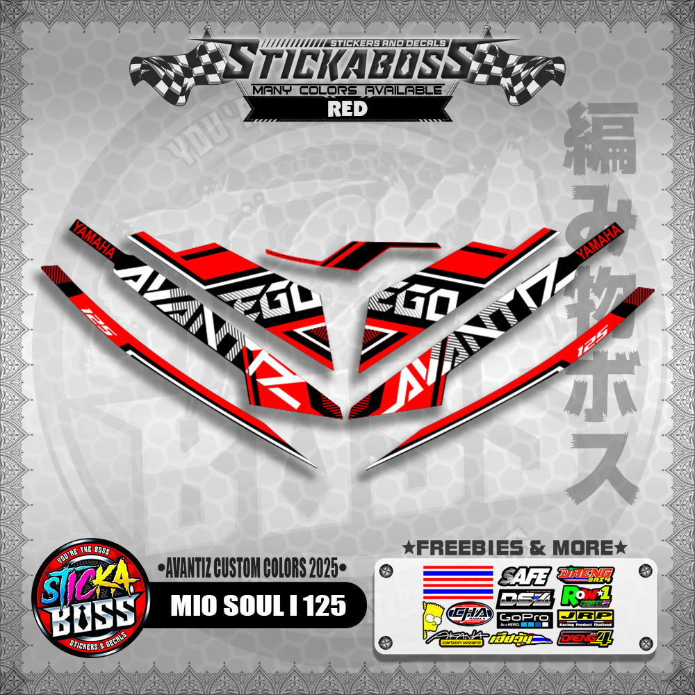 MIO SOUL I 125 STICKER DECALS ( AVANTIZ CUSTOM COLORS 2025 )【WITH FREEBIES】