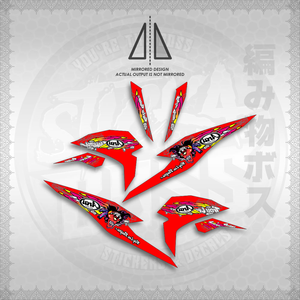 STICKER DECALS for BEAT FI V3 (ARAI APACHE STRIPPING) By STICKABOSS (SOFIE LAMINATED WATERPROOF)