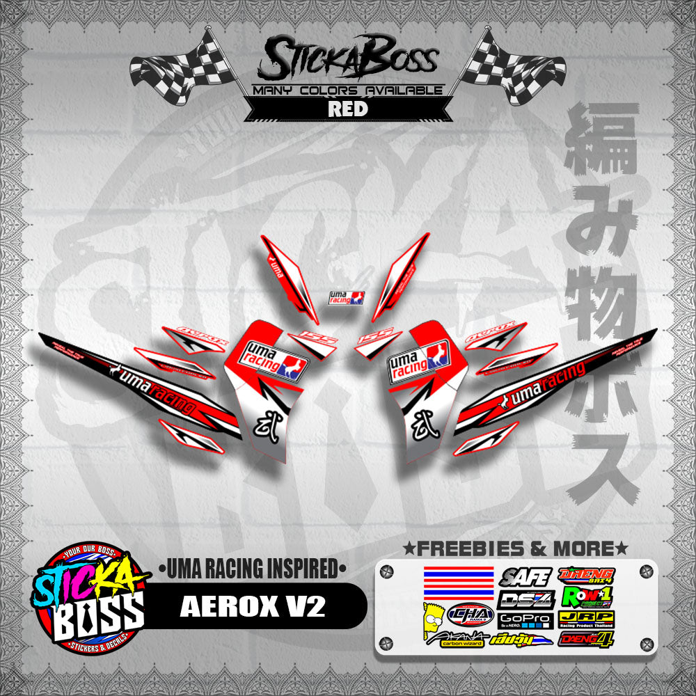 AEROX V2 DECALS ( UMA RACING INSPIRED )【WITH FREEBIES】