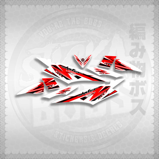 MIO SOUL I STRIPING CARBURETOR FOR WHITE STICKER DECALS By STICKABOSS (SOFIE LAMINATED WATERPROOF)