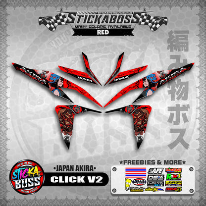 CLICK V2 STICKER DECALS ( JAPAN AKIRA )【WITH FREEBIES】