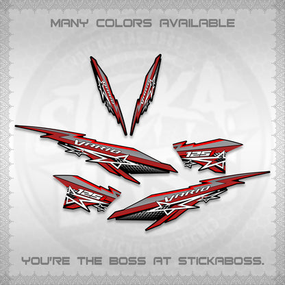 CLICK V2 INDO VARIO DECALS (A0002 STAR DESIGN)STICKER DECALS By STICKABOSS