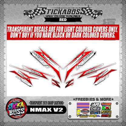 NMAX V2 INDO STICKER DECALS ( TRANSPARENT 2025 SHARP LIGHTNING )【WITH FREEBIES】
