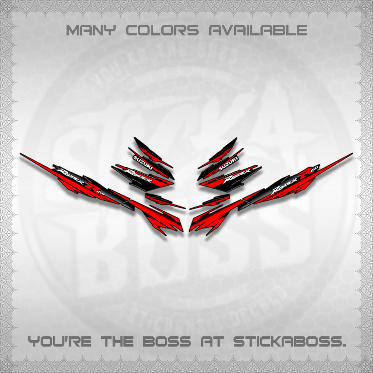 RAIDER 150 FI SATRIA DECALS (MINIMALIST 0016 DESIGN)STICKER DECALS By STICKABOSS