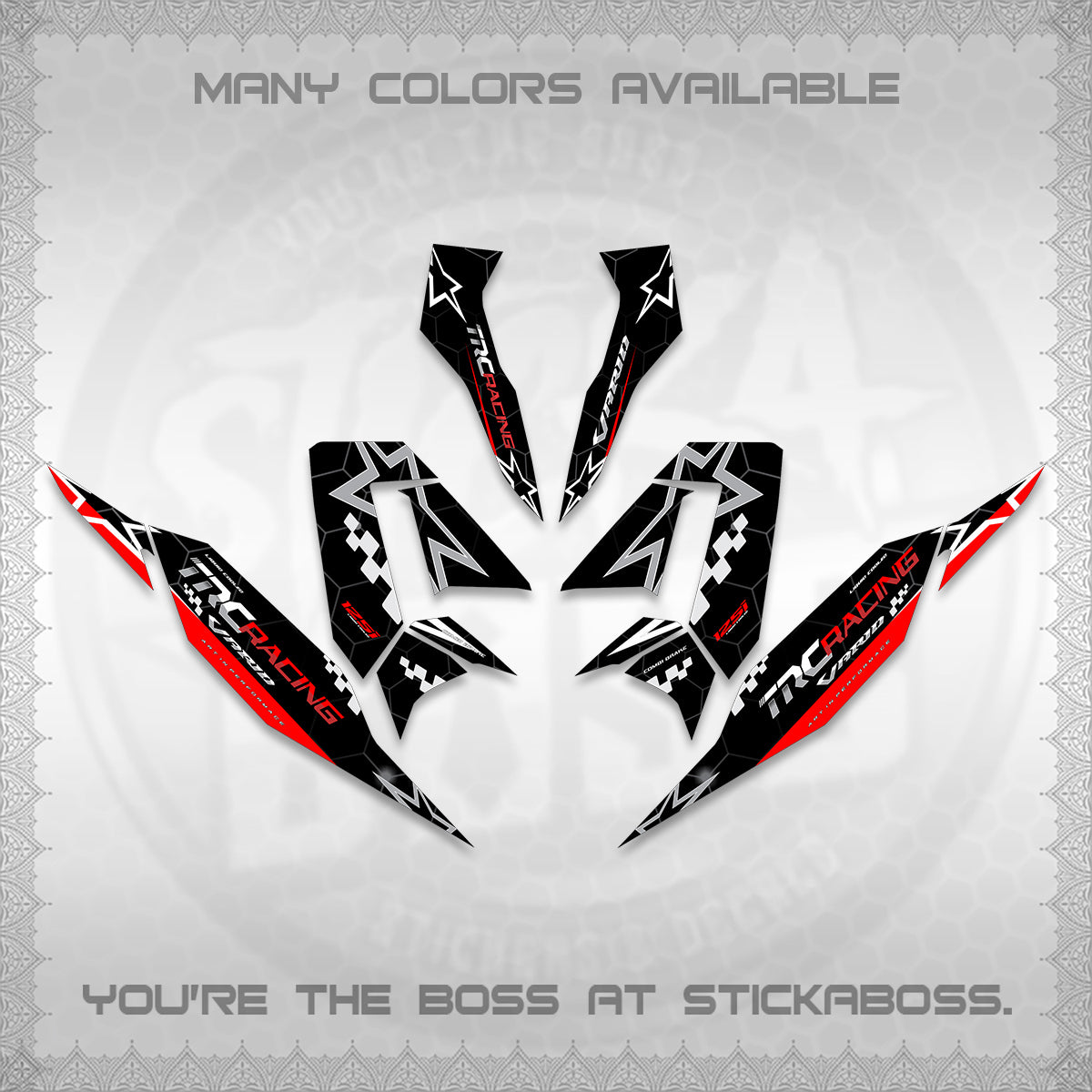 CLICK V4 DECALS (2026 TRC RACING DESIGN)STICKER DECALS By STICKABOSS
