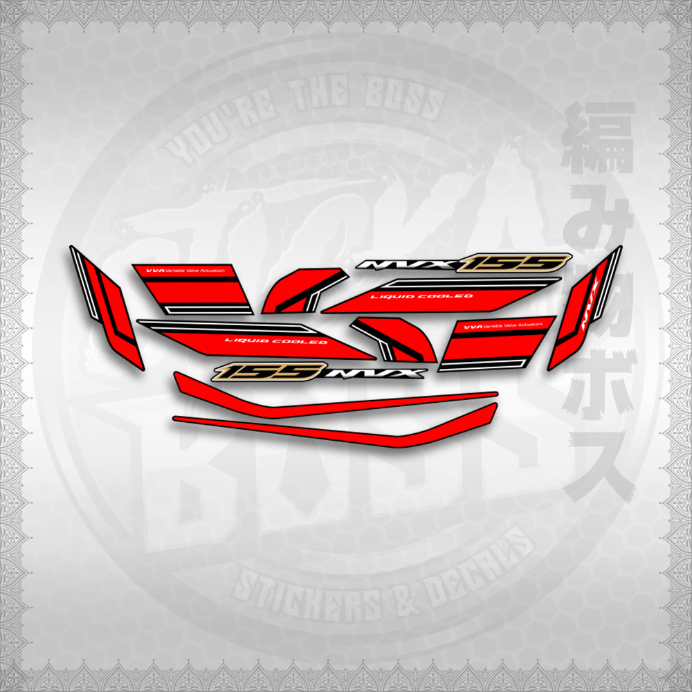 STICKER DECALS for AEROX 155 V2 MALAYSIAN (AV2NVSLCO) By STICKABOSS (SOFIE LAMINATED WATERPROOF)