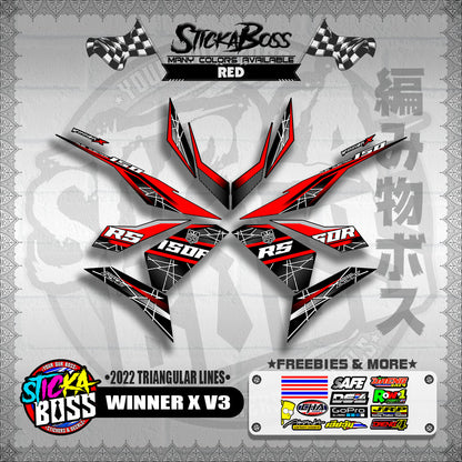 WINNER X V3 DECALS ( 2022 TRIANGULAR LINES )【WITH FREEBIES】