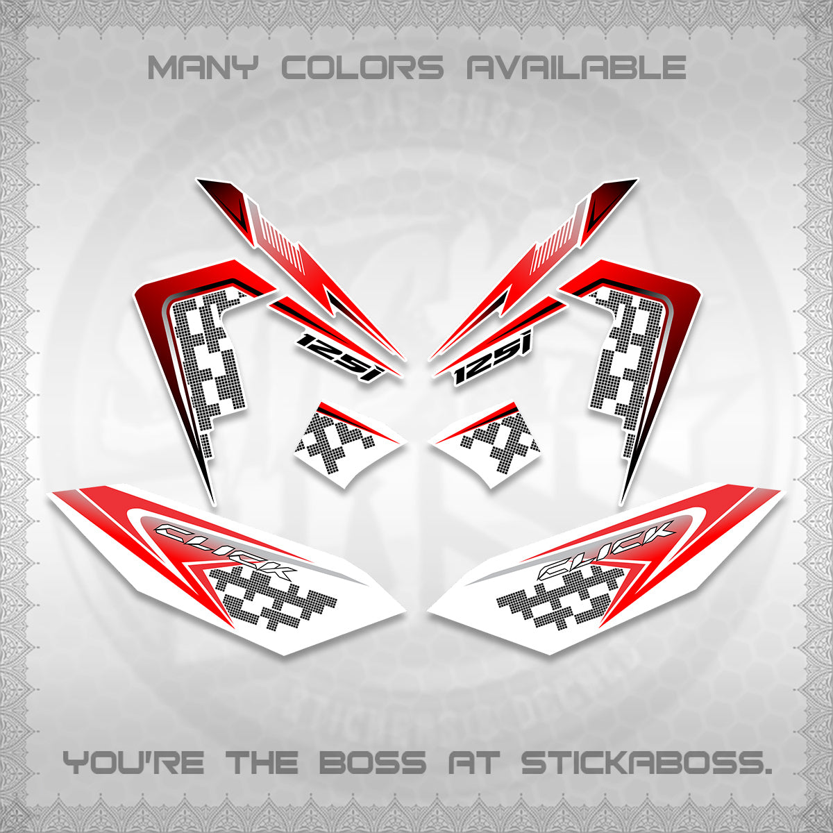 CLICK 125 V4 VIETNAM FOR WHITE DECALS (2026 TERBARU MOTIF DESIGN) STICKER KITS BY STICKABOSS