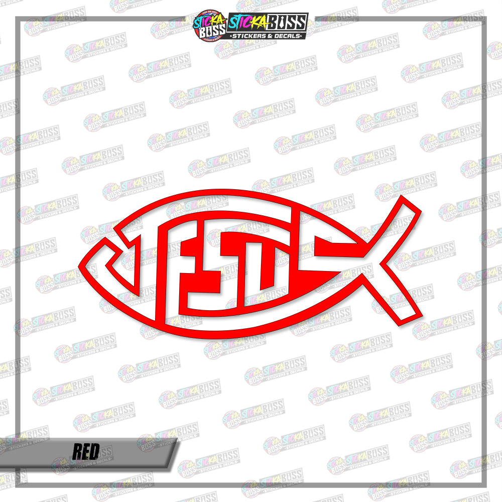 JESUS FISH (VINYL CUT-OUT STICKER DECALS )【Stickaboss】