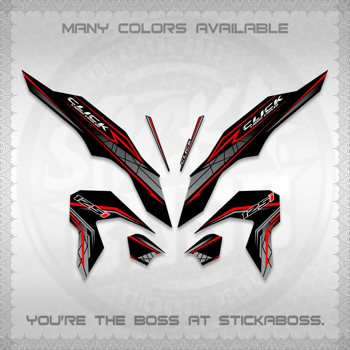 CLICK 125 V3 DECALS (2023 SIMPLE STRIPE DESIGN) STICKER DECALS By STICKABOSS