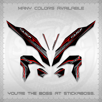 CLICK 125 V3 DECALS (2023 SIMPLE STRIPE DESIGN) STICKER DECALS By STICKABOSS