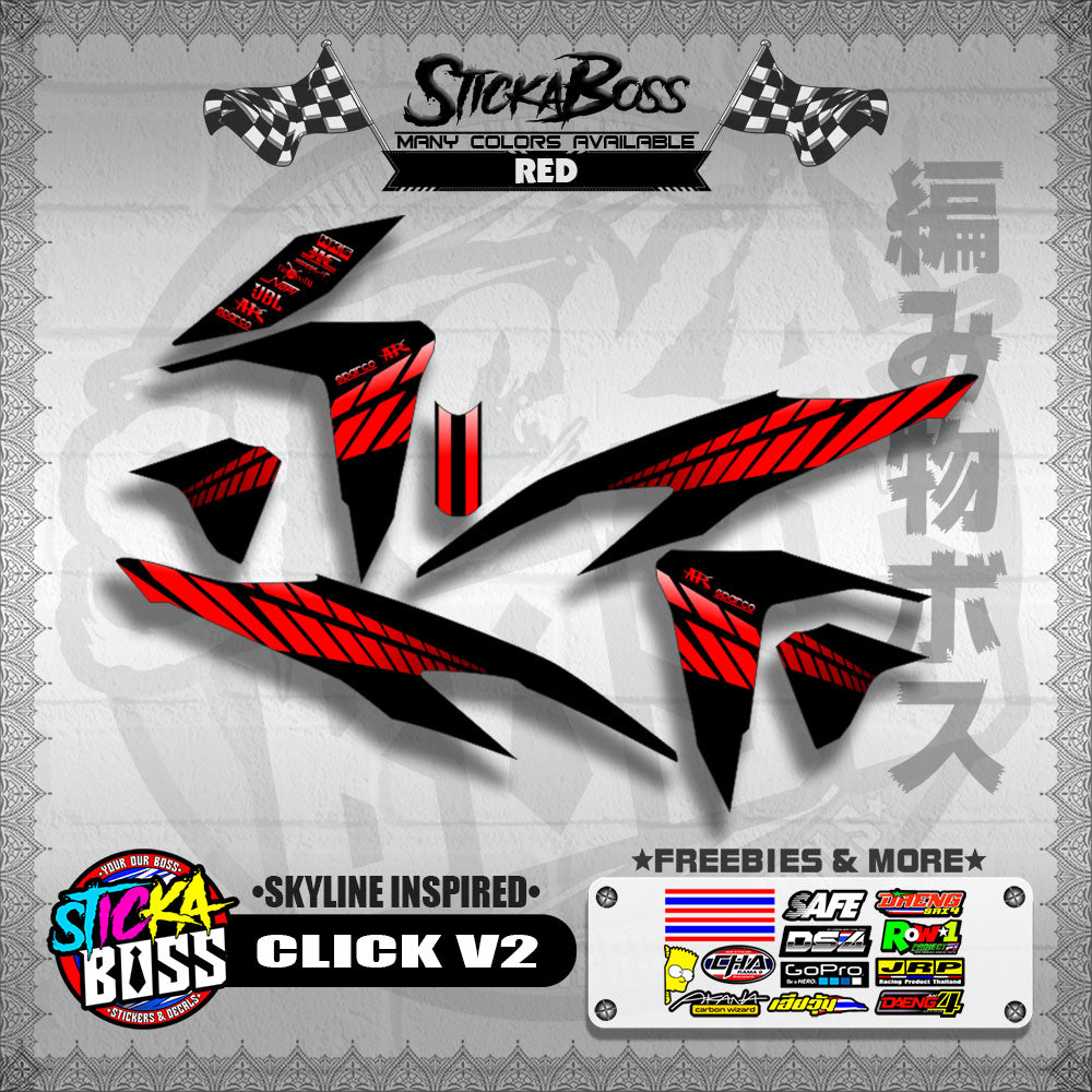 CLICK V2 DECALS ( SKYLINE INSPIRED )【WITH FREEBIES】