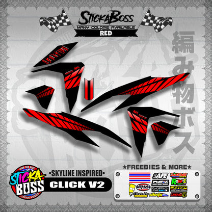 CLICK V2 DECALS ( SKYLINE INSPIRED )【WITH FREEBIES】