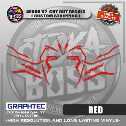 AEROX V2 CUT OUT DECALS ( CUSTOM STRIPPING ) | VINYL WATERPROOF CUT-OUT STICKER DECALS