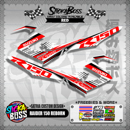 RAIDER 150 REBORN DECALS ( SATRIA CUSTOM DESIGN )【WITH FREEBIES】