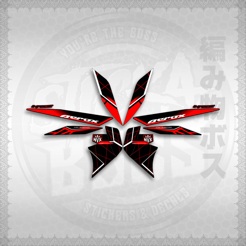 STICKER DECALS for AEROX V2 MALAYSIAN (AV2MAMABO) By STICKABOSS (SOFIE LAMINATED WATERPROOF)