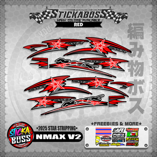NMAX V2 STICKER DECALS ( 2025 STAR STRIPPING )【WITH FREEBIES】