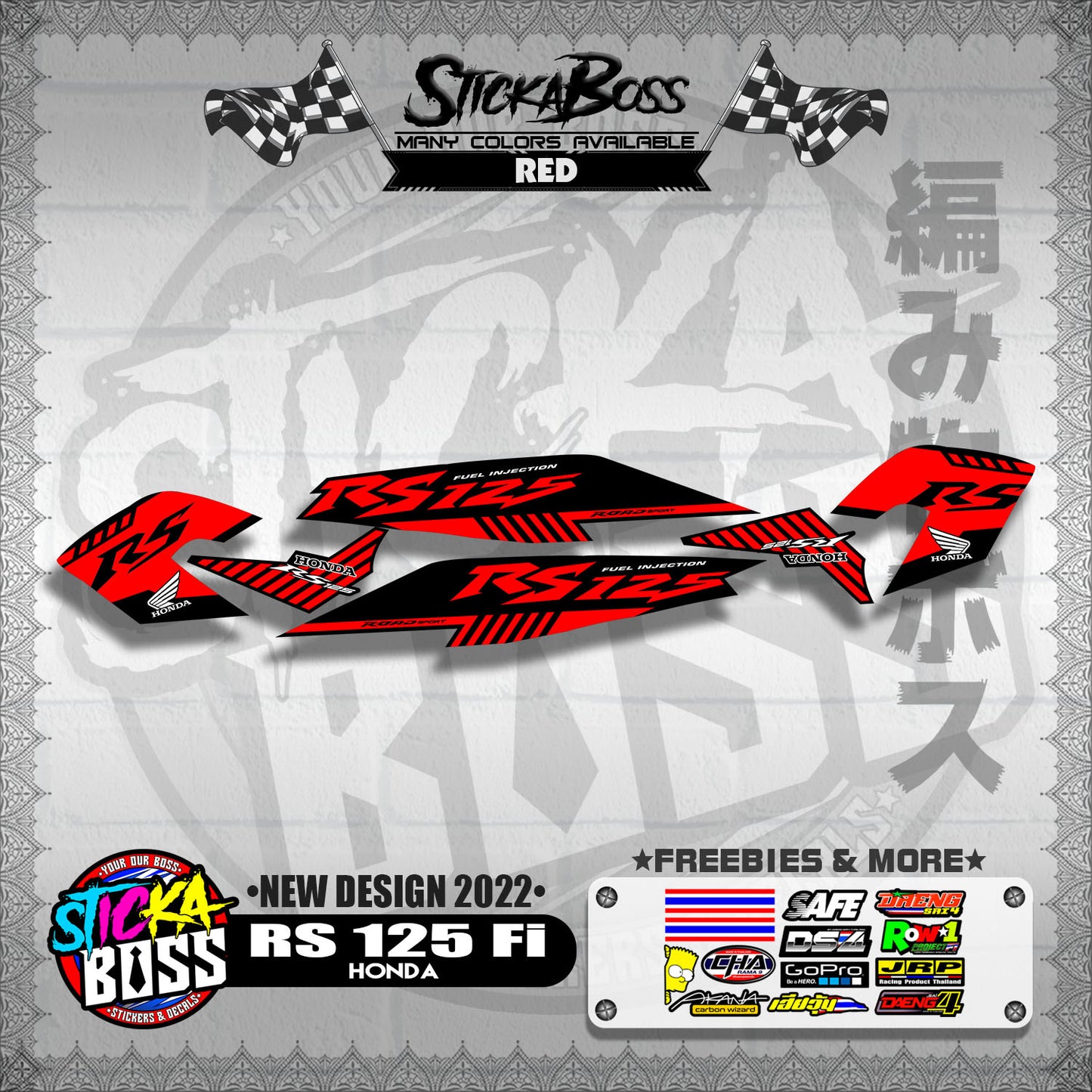 RS 125 Fi DECALS ( NEW DESIGN 2022 )【WITH FREEBIES】