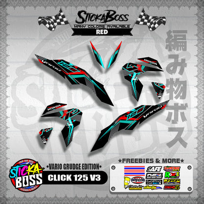 CLICK 125 V3 DECALS ( VARIO GRUDGE EDITION )【WITH FREEBIES】