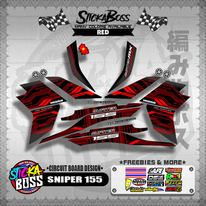 SNIPER 155 DECALS ( CIRCUIT BOARD DESIGN )【WITH FREEBIES】