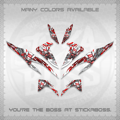 CLICK 125 V2 FOR WHITE DECALS (2026 NEW RCB 2.0 DESIGN) STICKER KITS BY STICKABOSS