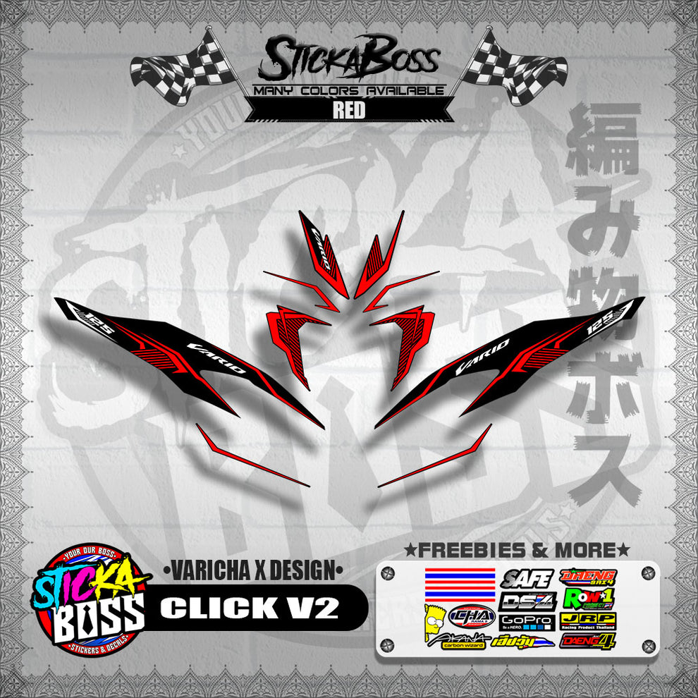 CLICK V2 DECALS ( VARICHA X DESIGN )【WITH FREEBIES】 – StickaBoss