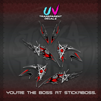CLICK 125 V3 UV TRANSPARENT DECALS (2026 TRIVALY STAR DESIGN)STICKER DECALS By STICKABOSS