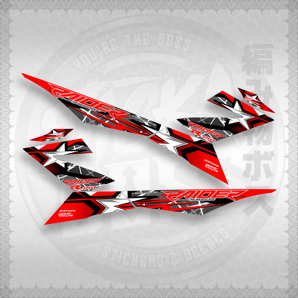 STICKER DECALS for RAIDER 150 FI (RFISATHMATH04) By STICKABOSS (SOFIE LAMINATED WATERPROOF)