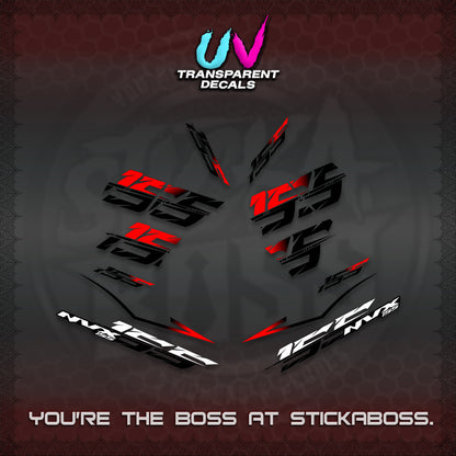 AEROX 155 V2 UV TRANSPARENT DECALS (2026 NVX VIETNAM) STICKER KITS BY STICKABOSS