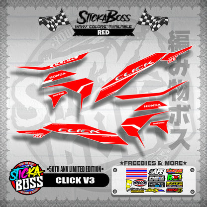CLICK V3 DECALS ( 50TH ANV LIMITED EDITION )【WITH FREEBIES】