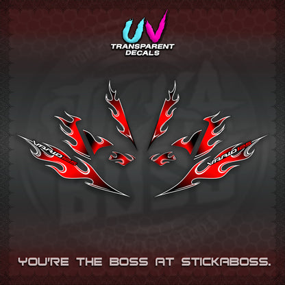 CLICK 125 V4 UV TRANSPARENT VARIO DECALS (2026 MOTIF FLAME 1 TONE)STICKER DECALS By STICKABOSS