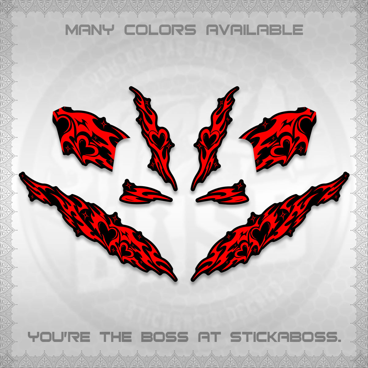 CLICK 125 V2 DECALS (2026 STRIPING HEART DESIGN) STICKER KITS BY STICKABOSS