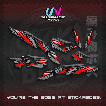 CLICK V3 INDO MALAY CONCEPT ( TRANSPARENT STRIPING NEW CUSTOM DESIGN ) STICKER DECALS By STICKABOSS