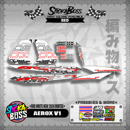 AEROX 155 V1 DECALS ( FOR WHITE NEW 2024 VORTEX )【WITH FREEBIES】