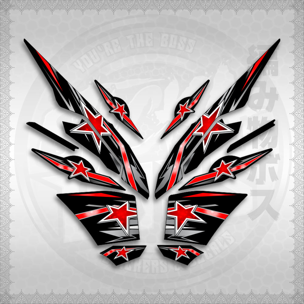 STICKER DECALS for AEROX V3 ALPHA TURBO INDO (AV3LESTSE) By STICKABOSS (SOFIE LAMINATED WATERPROOF)