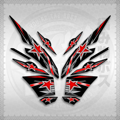 STICKER DECALS for AEROX V3 ALPHA TURBO INDO (AV3LESTSE) By STICKABOSS (SOFIE LAMINATED WATERPROOF)