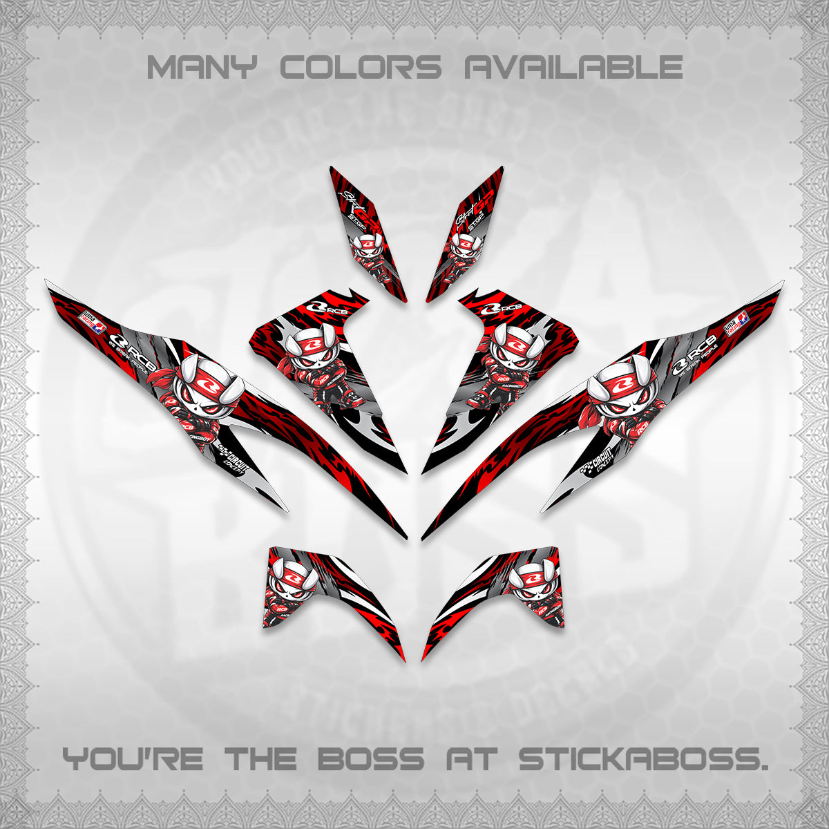 CLICK 125 V2 DECALS (2026 NEW RCB 2.0 DESIGN) STICKER KITS BY STICKABOSS