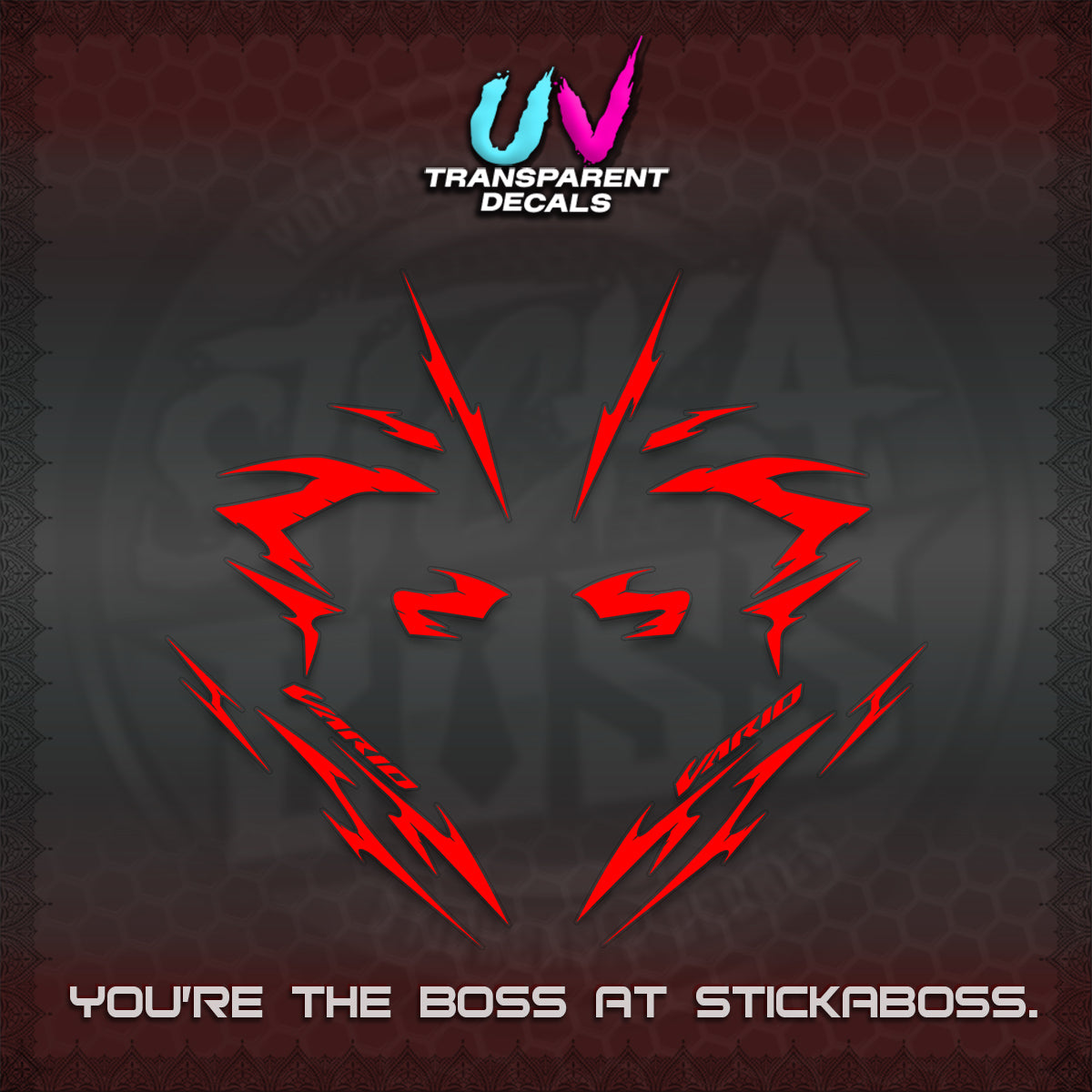 CLICK V3 UV TRANSPARENT DECALS (2026 VARIO NEW STRIPES) STICKER KITS BY STICKABOSS